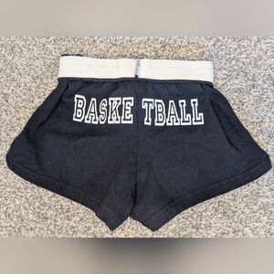Vintage 90s Girl's Y2K Soffe Black Cotton Polyester Cheer Basketball Gym Shorts